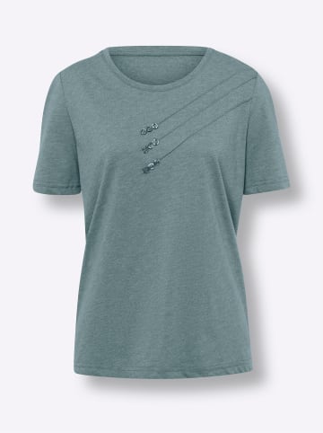 Sieh an! Kurzarmshirt in jade-meliert
