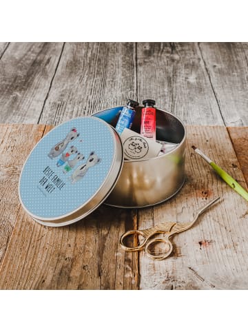 Mr. & Mrs. Panda Dose Koala Familie zwei mit Spruch in Blau Pastell