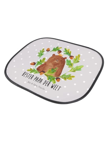 Mr. & Mrs. Panda Auto Sonnenblende Bär König mit Spruch in Grau Pastell