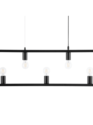 Beliani Pendelleuchten BAYAS in Schwarz - (W) 100 x (H) 127 x (L) 4 cm