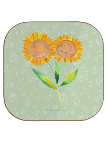 Mr. & Mrs. Panda Untersetzer Blume Sonnenblume ohne Spruch in Blattgrün