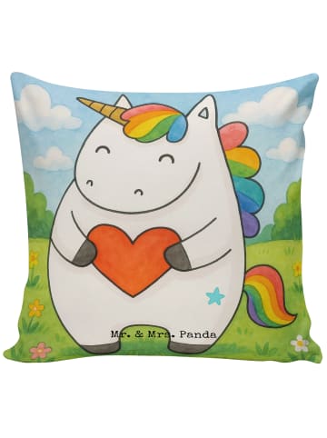 Mr. & Mrs. Panda Kissen 40x40 Einhorn Herz Design ohne Spruch in Weiß