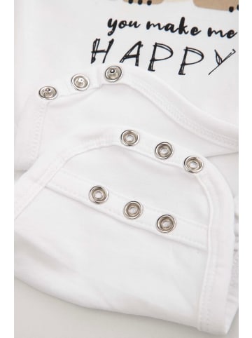 Coccodrillo Wickelbody mit langen Ärmeln in weiß