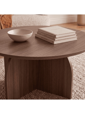 CALICOSY Beistelltisch CLOVER in Nussbaum - (W)80  x (H)40  x (L)80 cm