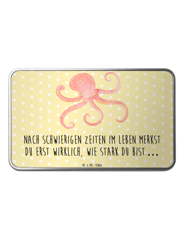 Mr. & Mrs. Panda Aufbewahrungsbox Tintenfisch mit Spruch in Gelb Pastell
