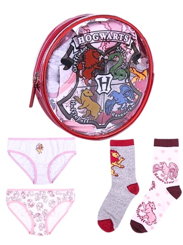 Harry Potter 4er-Set: Unterwäsche Set Slip & Socken Harry Potter im Kulturbeutel  in Rot