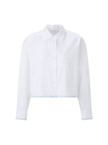 Rich & Royal Cropped Cotton Blouse with Contrast Fabric in white