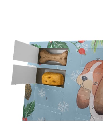 Mr. & Mrs. Panda Adventskalender Hund Hund Basset Hound mit Spruch in Eisblau