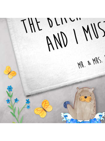 Mr. & Mrs. Panda Mini-Handtuch Sommer Meer Strand mit Spruch in Weiß