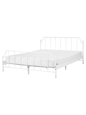 Beliani Doppelbett MAURESSAC in Weiß - (W) 164 x (H) 94 x (L) 206 cm
