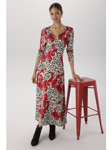 Aniston SELECTED Midikleid in rot-dunkelrot-schwarz-offwhite