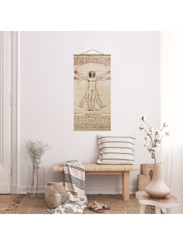 WALLART Stoffbild mit Posterleisten - Da Vinci in Braun