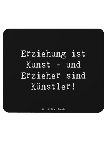 Mr. & Mrs. Panda Mousepad Spruch Erzieher Künstler mit Spruch in Schwarz