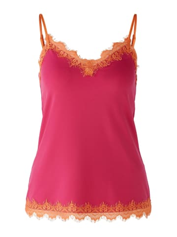 Oui Top elastischer Jersey in rose orange