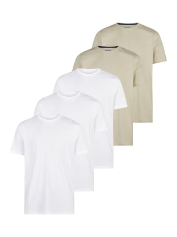 Redmond T-Shirt Basic in Weiß / beige