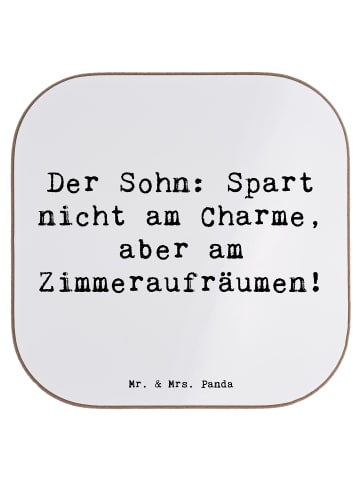 Mr. & Mrs. Panda Untersetzer Sohn Charme mit Spruch in Weiß