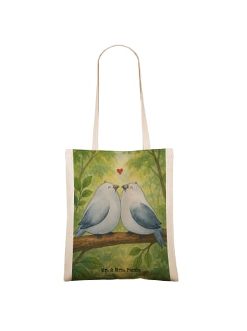 Mr. & Mrs. Panda Shopper Turteltauben Liebe Design ohne Spruch in Weiß