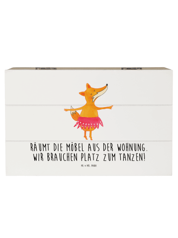 Mr. & Mrs. Panda Aufbewahrungsbox Fuchs Ballerina mit Spruch in Weiß