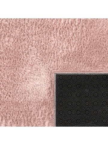 KADIMA DESIGN Teppich Kurzflor waschbar Einfarbig Wohnzimmer in Pink