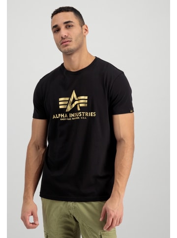 Alpha Industries T-Shirt "Basic T-Shirt Foil Print" in Schwarz