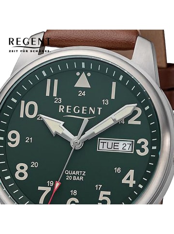 Regent Armbanduhr Regent Metallarmband braun extra groß (ca. 40,5mm)