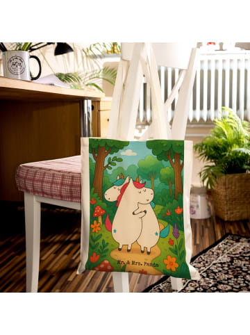 Mr. & Mrs. Panda Einkaufstasche Einhörner Umarmen Design ohne Sp... in Weiß