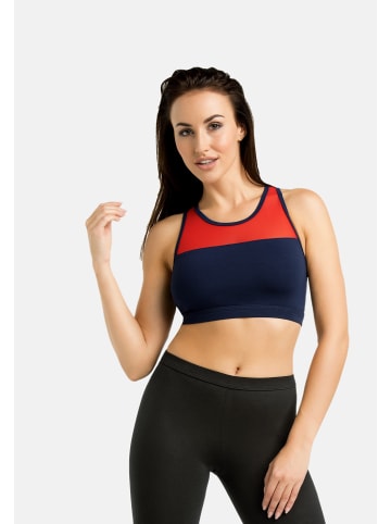 Teyli Damen-Sport-Top mit zusätzlichem Netzgewebe Lino in mehrfarbig