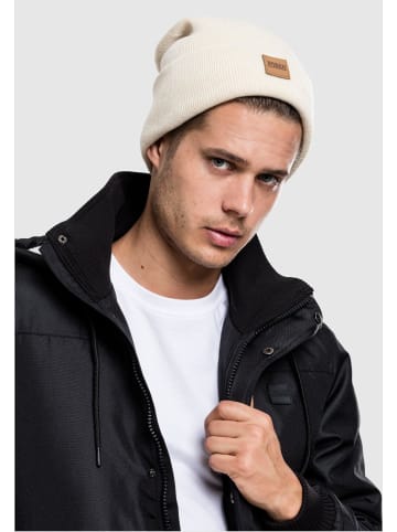 Urban Classics Urban Classics Unisex Synthetic Leatherpatch Long Beanie in sand