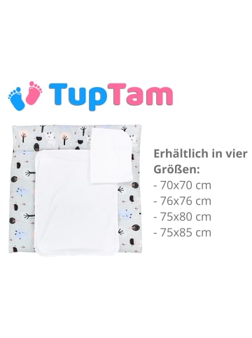TupTam Wickelauflage inkl. 2 Frotteebezüge in grau/rosa