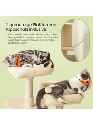 Feandrea Katzenbaum Clawfy in Beige - (B)35 x (H)114 x (T)50 cm