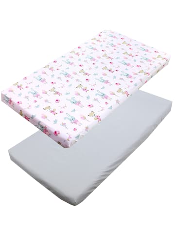 TupTam Baby Kinder Spannbettlaken 2er Pack in rosa