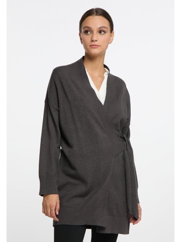 DreiMaster Klassik Damen Cardigan in Dunkelgrau Melange