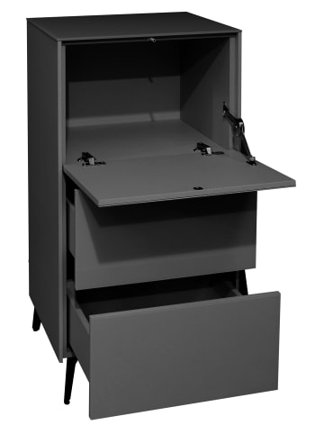 58 aufm Kessel KOMMODE Elfi 52x42x104 Hochglanz Anthrazit/Glas Anthrazit