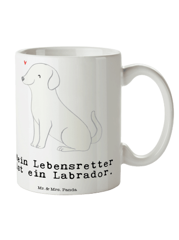 Mr. & Mrs. Panda Tasse Labrador Lebensretter mit Spruch in Weiß