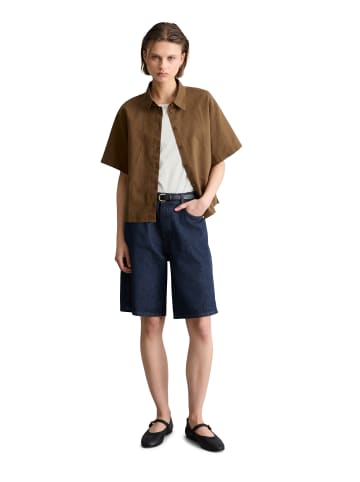 Marc O'Polo DENIM Kurzarm-Bluse relaxed in Umbra Brown