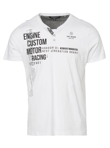 KOROSHI Kurzarm T-Shirt in weiß