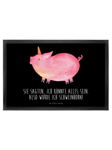 Mr. & Mrs. Panda Schmutzfänger Einhorn Schwein mit Spruch in Schwarz