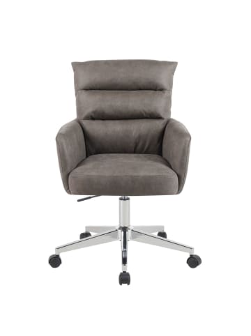 DUBI Möbel 2er-Set: Bürostuhl Mika-Svenja in Taupe - (B)60 x (H)92 x  (T)66 cm