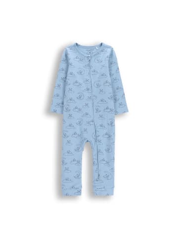 Coccodrillo Baumwollstrampler mit langen Ärmeln in blau