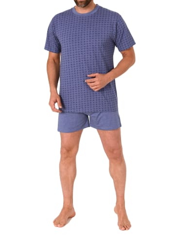 NORMANN Schlafanzug kurzarm Shorty - 66624 in blau