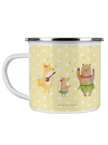 Mr. & Mrs. Panda Emaille Tasse Waldtiere Aloha ohne Spruch in Gelb Pastell