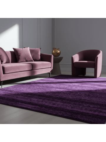 KADIMA DESIGN Teppich Kurzflor Waschbar Einfarbig INN Strapazierfähig OEKO-TEX in Violett
