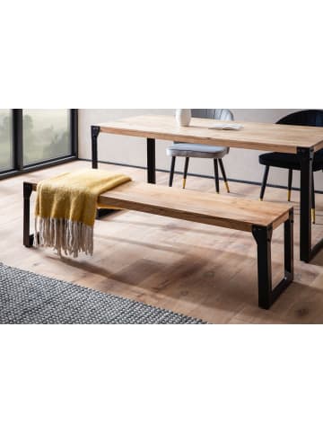 FineBuy Sitzbänk in Braun / Akazie / 160x40x45