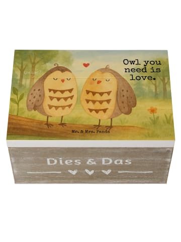 Mr. & Mrs. Panda Erinnerungsbox Eulen Liebe Design mit Spruch in Weiß