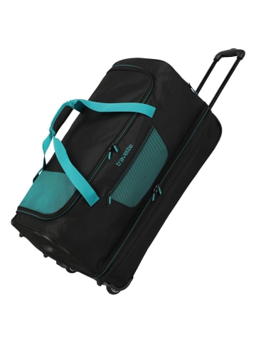 travelite Basics - Rollenreisetasche 98/119L 70 cm erw. (schwarz/petrol) in schwarz/petrol