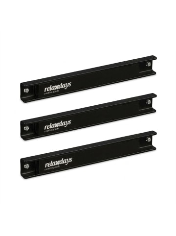 relaxdays 3 x Magnetleiste in Schwarz - 20 cm