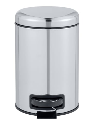Wenko Badkorb LEMAN SHINY, Müllbehälter, 3 l in Silbern, (B) 23 x (H) 25 cm