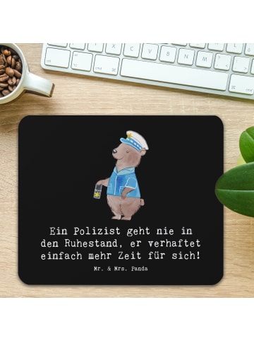 Mr. & Mrs. Panda Mauspad Polizist Ruhestand mit Spruch in Schwarz