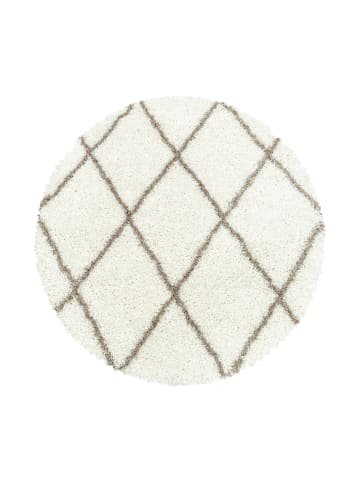 KADIMA DESIGN Teppich Hochflor Shaggy Geometrisch Polypropylen Wohnzimmer in Creme