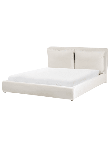 Beliani Doppelbett BAJONNA in Beige/Schwarz - (W) 180 x (H) 94 x (L) 235 cm